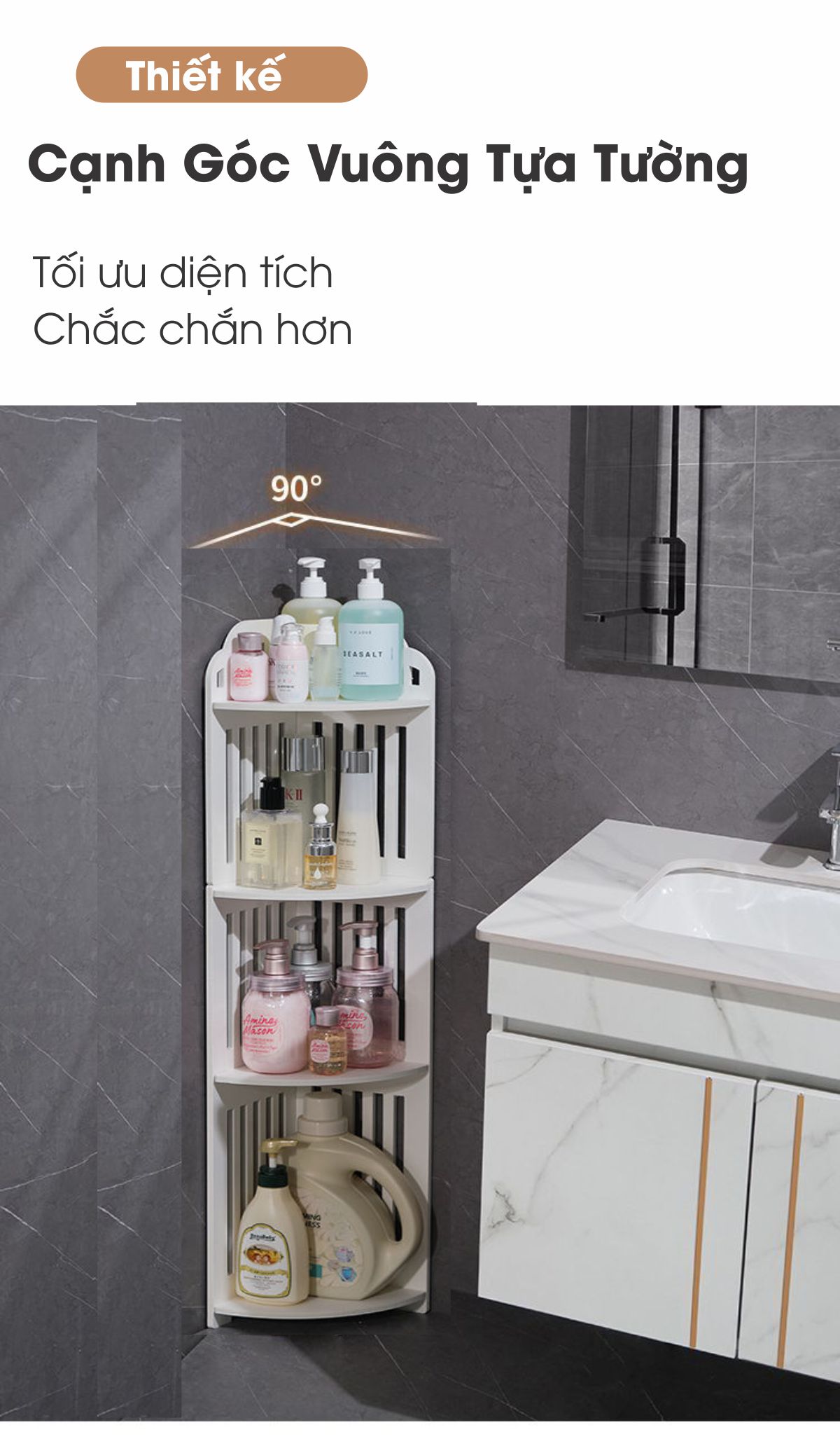 Kệ Góc Tường 4 Tầng Họa Tiết Nan